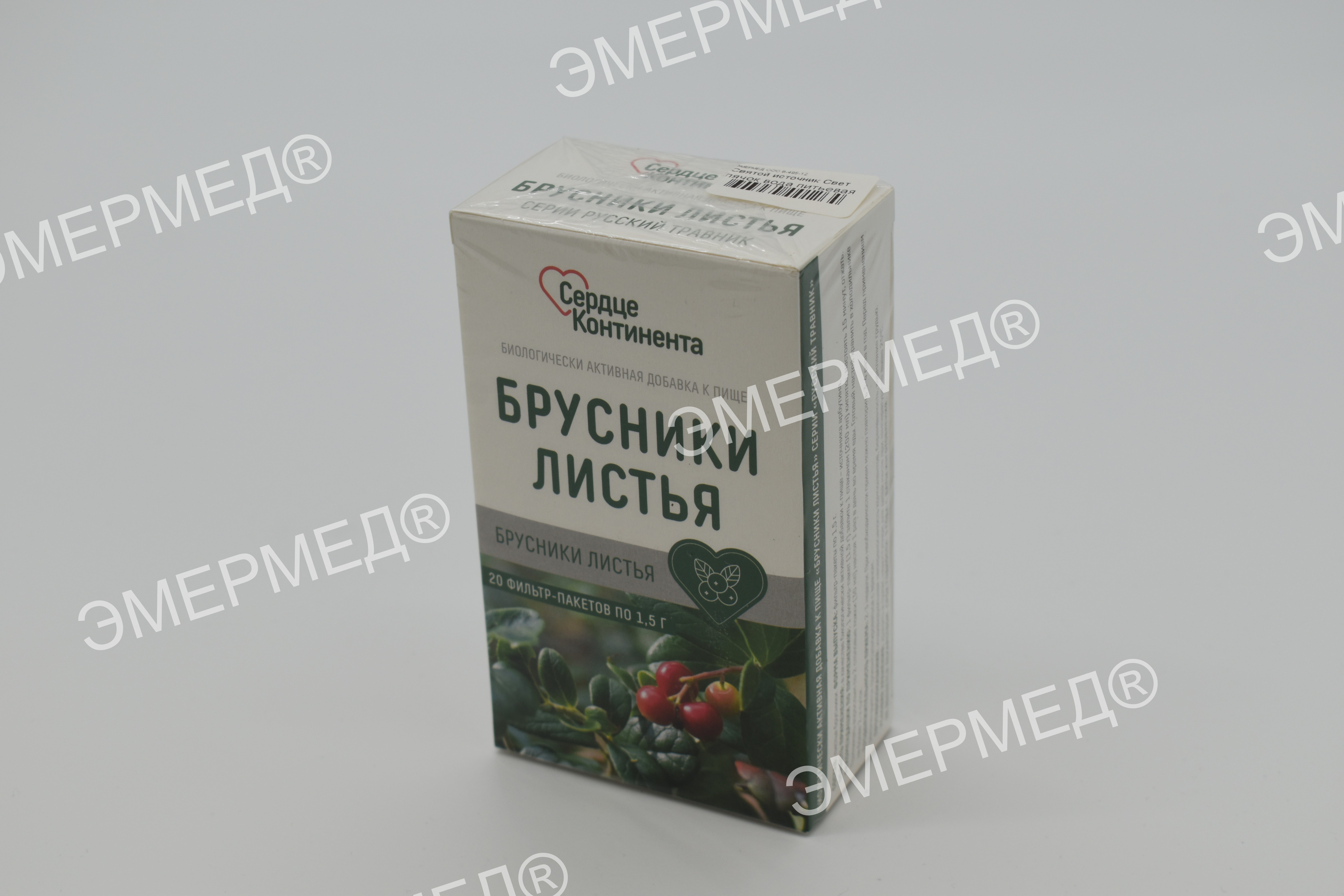 картинка Брусники листья сердце континента ф/п 1.5г №20 от Интернет-аптека
